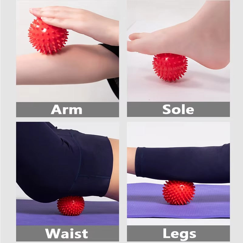 Premium PVC Spiky Massage Ball for Trigger Point Therapy, Pain Relief, and Plantar Fasciitis Treatment, 6cm Hedgehog Massage Ball for Foot & Hand Muscle Recovery