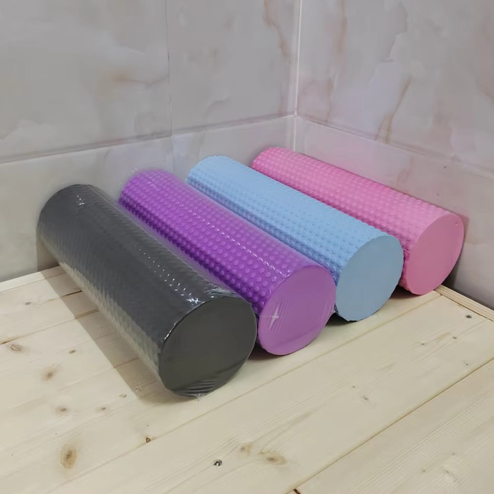 Premium EVA Foam Yoga Roller for Pilates & Home Workouts, 9.5cm Diameter, 29.7cm Length, Enhanced Hexagonal Design for Effective Muscle Recovery and Flexibility
