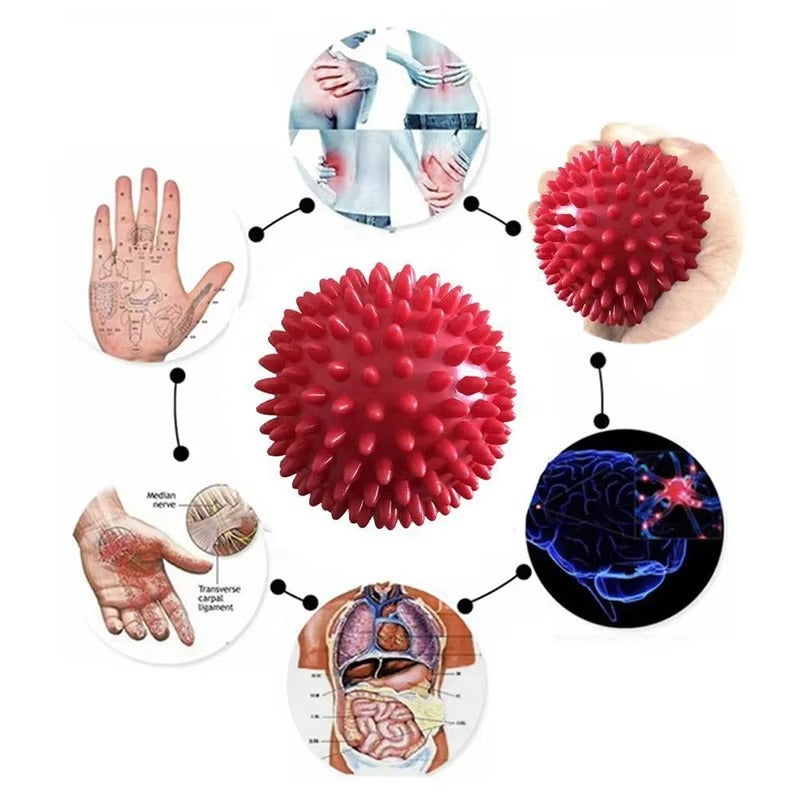 Premium PVC Spiky Massage Ball for Trigger Point Therapy, Pain Relief, and Plantar Fasciitis Treatment, 6cm Hedgehog Massage Ball for Foot & Hand Muscle Recovery