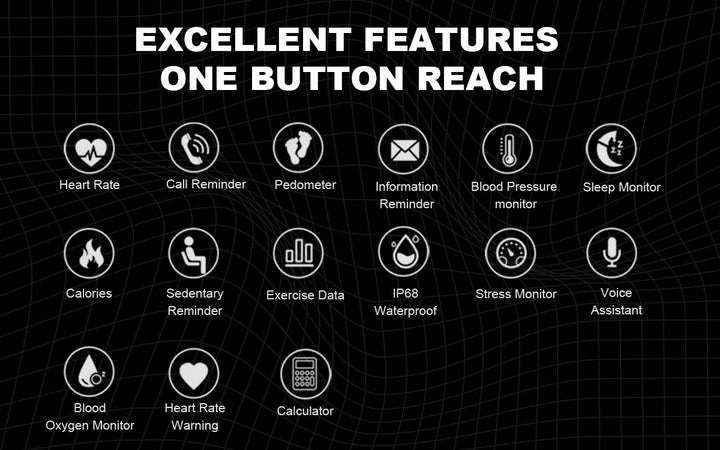 Premium IP68 Waterproof Smartwatch with Bluetooth Calling & 123 Sport Modes - 1.83" HD Display, Heart Rate & Blood Oxygen Monitor, Sleep Tracking, Voice Assistant, Long Battery Life, Compatible with Android & iOS