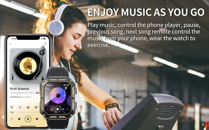 Premium IP68 Waterproof Smartwatch with Bluetooth Calling & 123 Sport Modes - 1.83" HD Display, Heart Rate & Blood Oxygen Monitor, Sleep Tracking, Voice Assistant, Long Battery Life, Compatible with Android & iOS