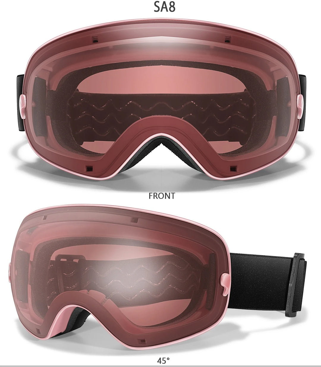 Premium Ski Goggles – Large Comma Spherical Design, Double-Layer Anti-Fog Lens, Winter Cycling & Sled Sports Glasses, Wide Field of View, Suitable for Myopia